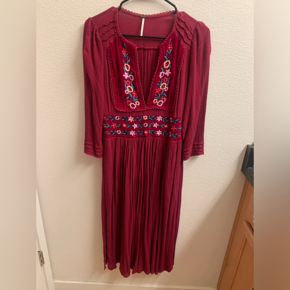 Free People Floral Embroidered dress